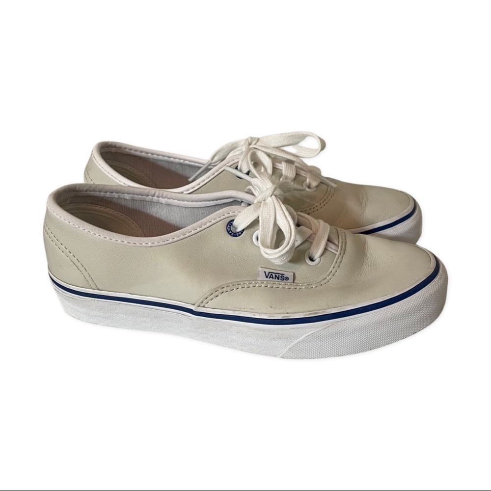 Vans Leather Off White Size 6
